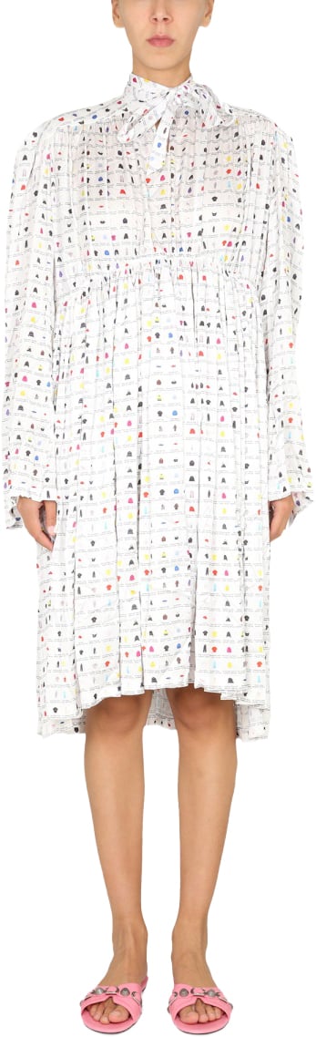 Balenciaga "Paper Crush Floral" Dress Wit