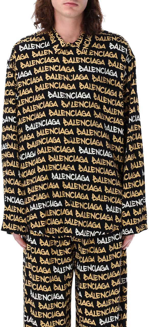 Balenciaga L/S Minimal Shirt Blackbeige Zwart