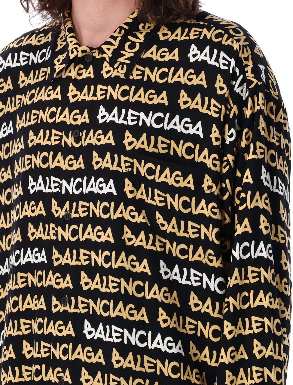 Balenciaga L/S Minimal Shirt Blackbeige Zwart