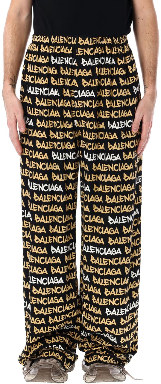 Balenciaga Allover logo pants Zwart