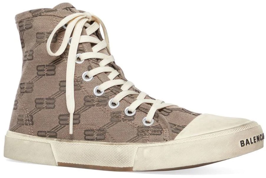 Balenciaga Paris Bb Monogram Logo Hi-top Sneakers Bruin
