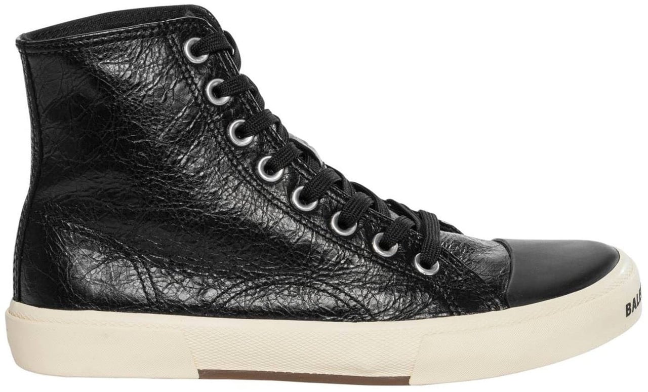 Balenciaga Balenciaga Paris Leather Sneakers Zwart