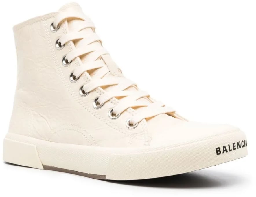 Balenciaga Paris Logo High-top Sneakers Wit