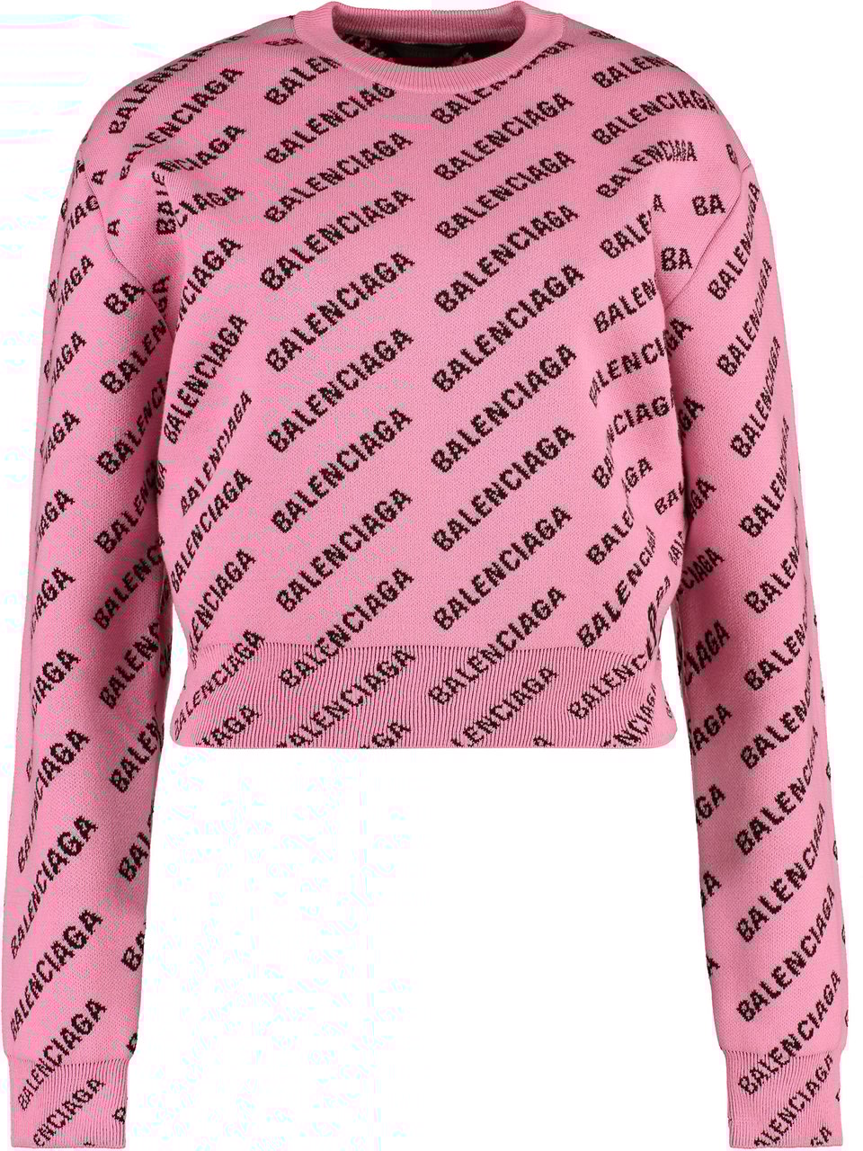 Balenciaga Jacquard crew-neck sweater Roze