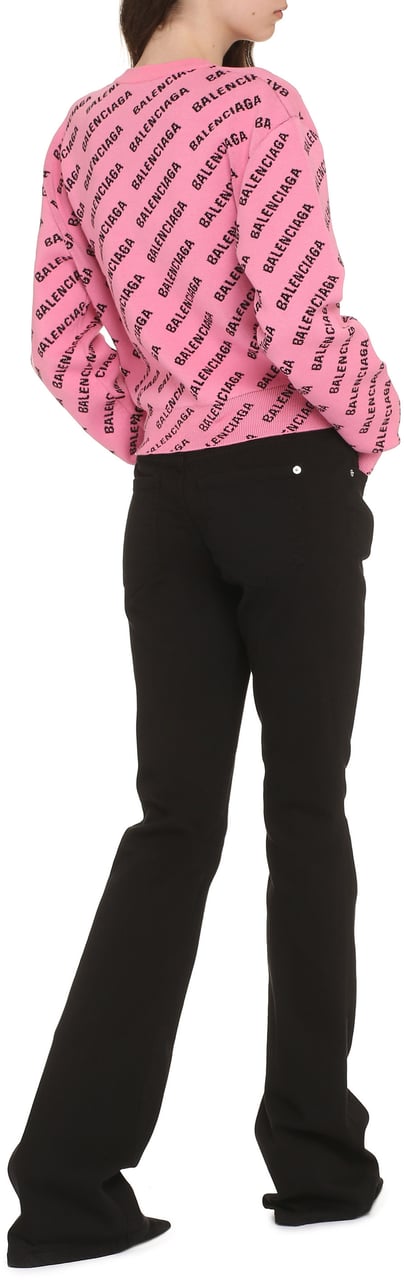 Balenciaga Jacquard crew-neck sweater Roze