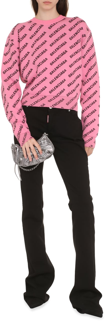 Balenciaga Jacquard crew-neck sweater Roze