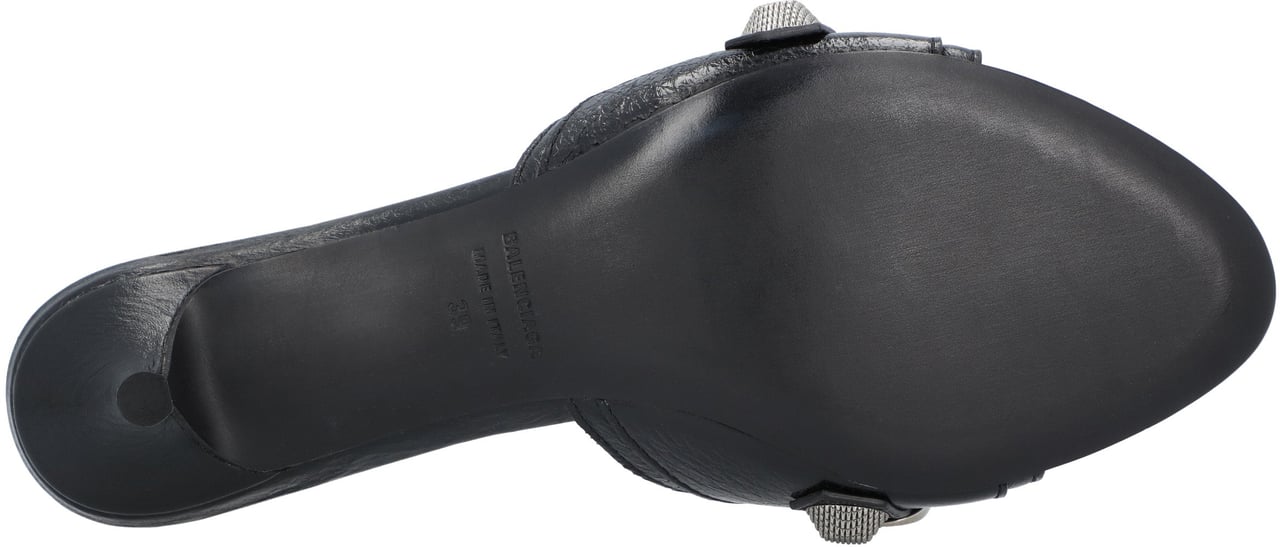Balenciaga Black Arena Lambskin' Cagole 50Mm Sandals Zwart