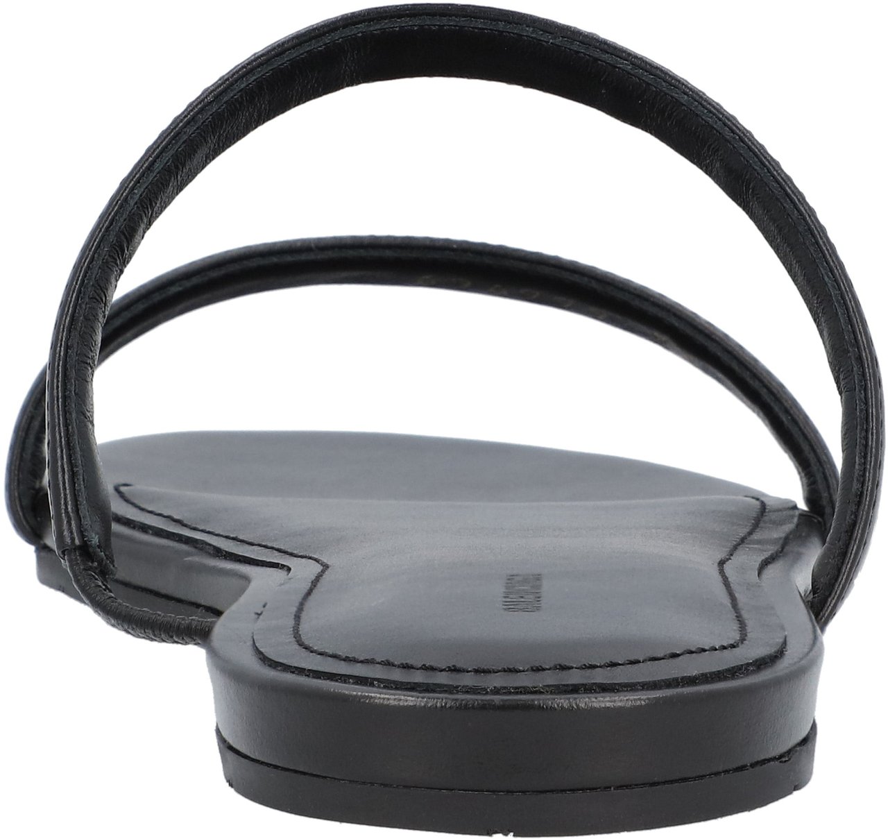 Balenciaga Round Flat Leather Sandals Black Grijs