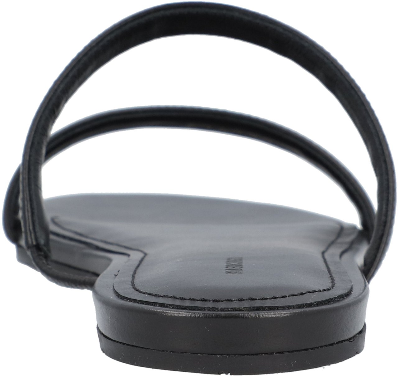 Balenciaga Round Flat Leather Sandals Black Grijs