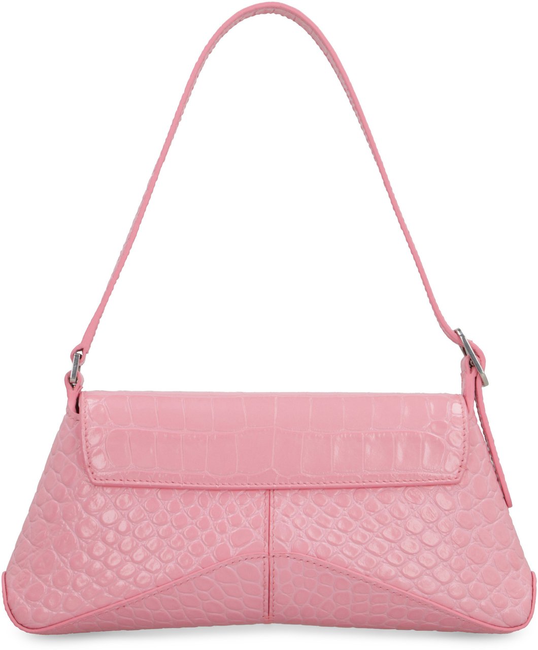 Balenciaga Crocodile print leather shoulder bag Roze