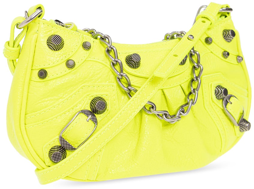 Balenciaga Le Cagole Mini Chain Shoulder Bag Geel