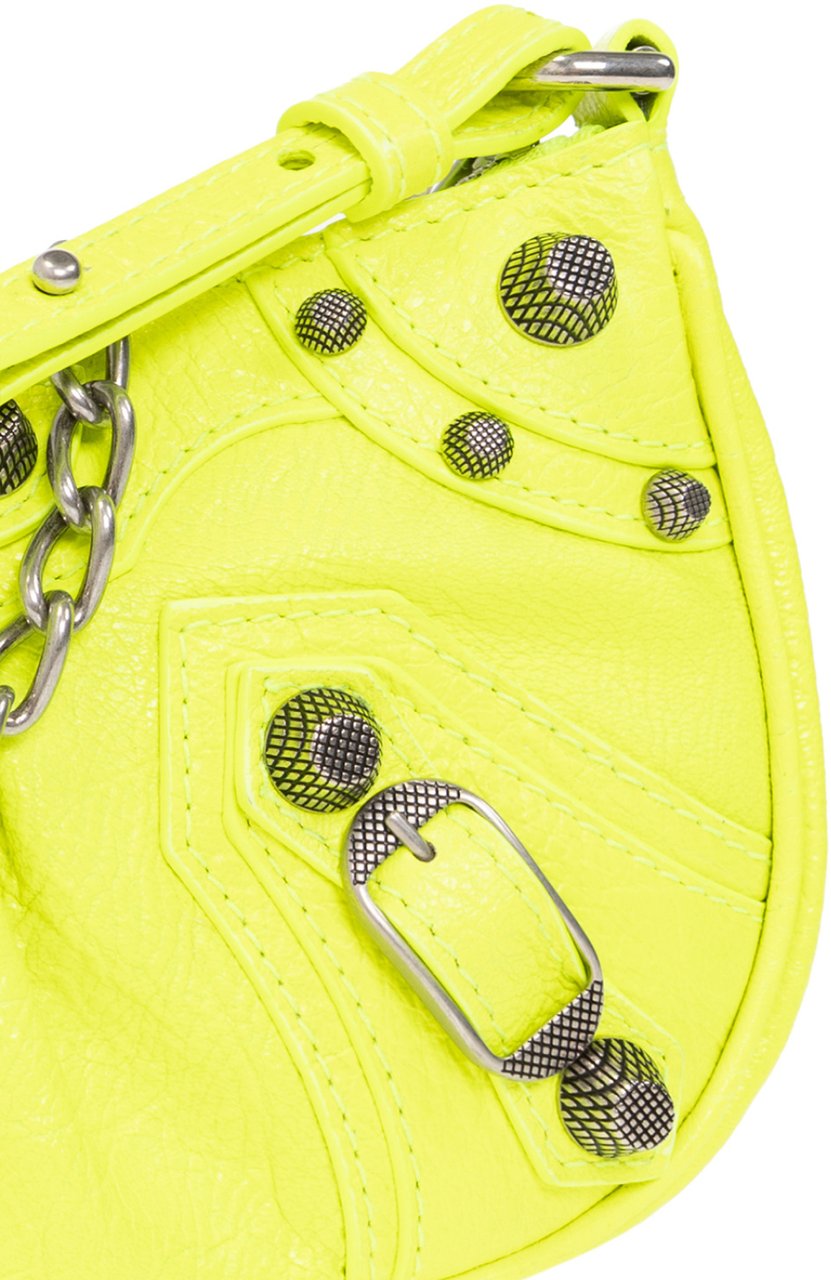 Balenciaga Le Cagole Mini Chain Shoulder Bag Geel