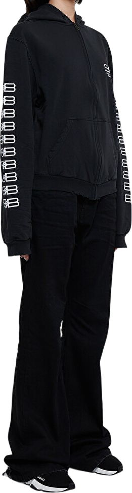 Balenciaga Felpa con zip BB Paris Icon Zwart