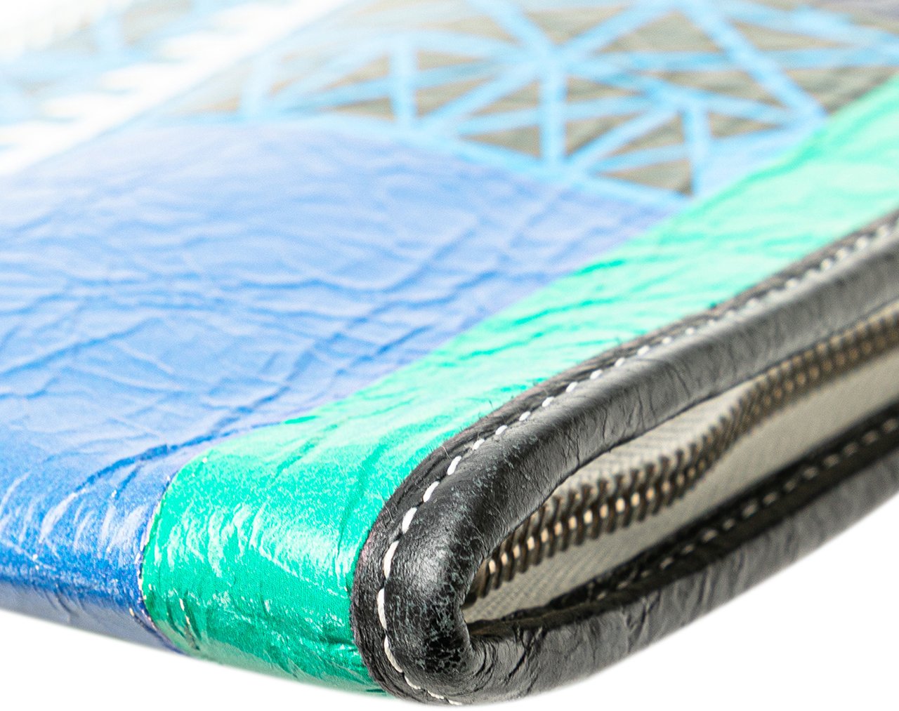 Balenciaga Lambskin Bazar Paris City Arena Clutch Blauw
