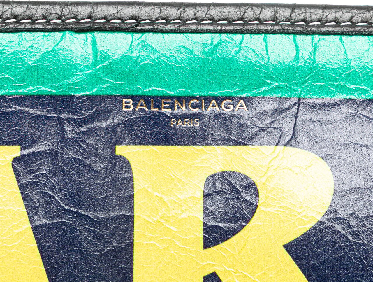 Balenciaga Lambskin Bazar Paris City Arena Clutch Blauw