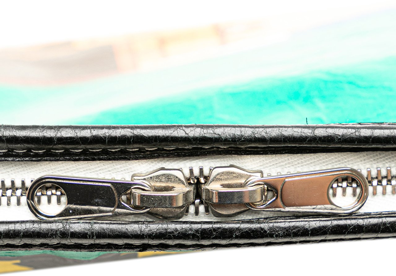 Balenciaga Lambskin Bazar Paris City Arena Clutch Blauw