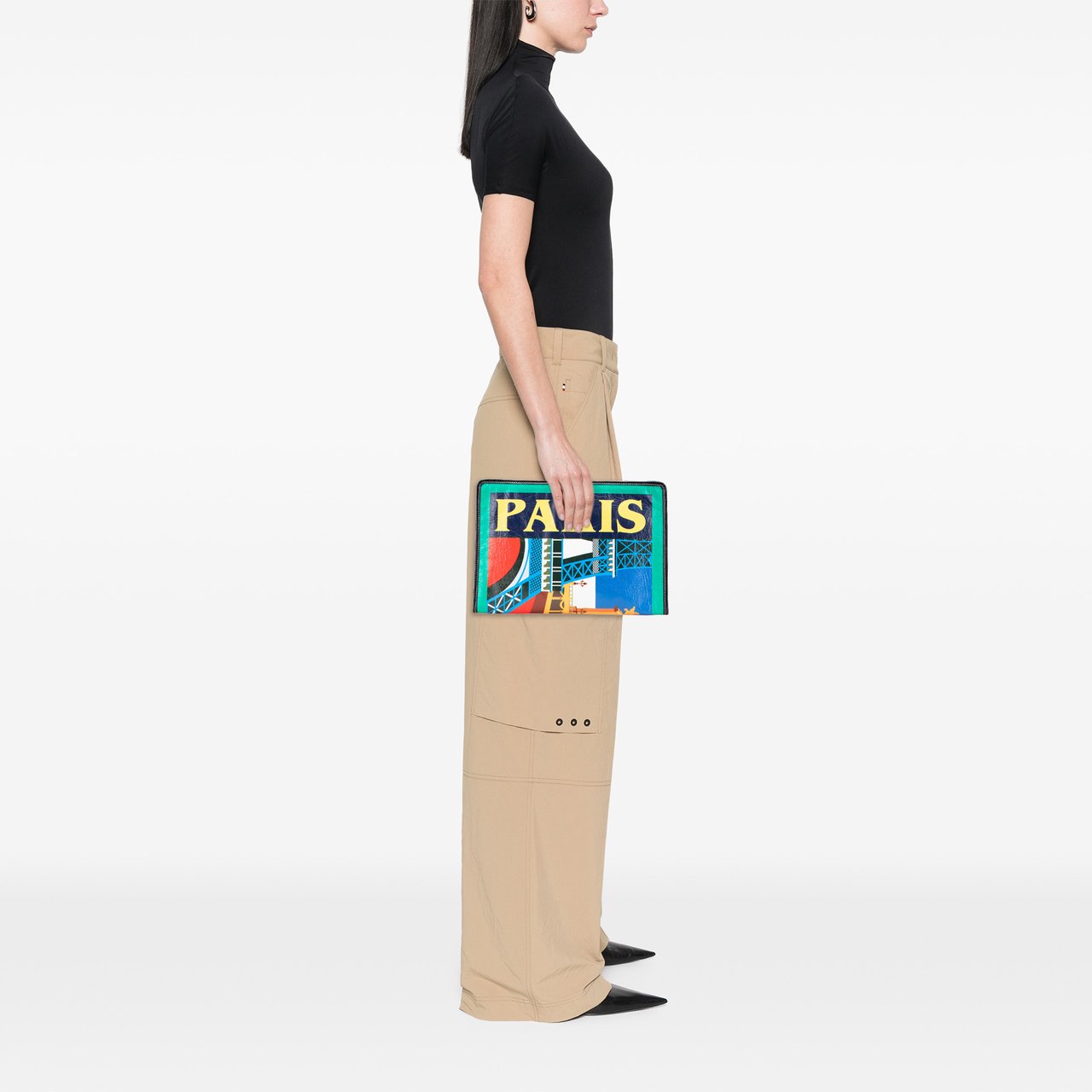 Balenciaga Lambskin Bazar Paris City Arena Clutch Blauw