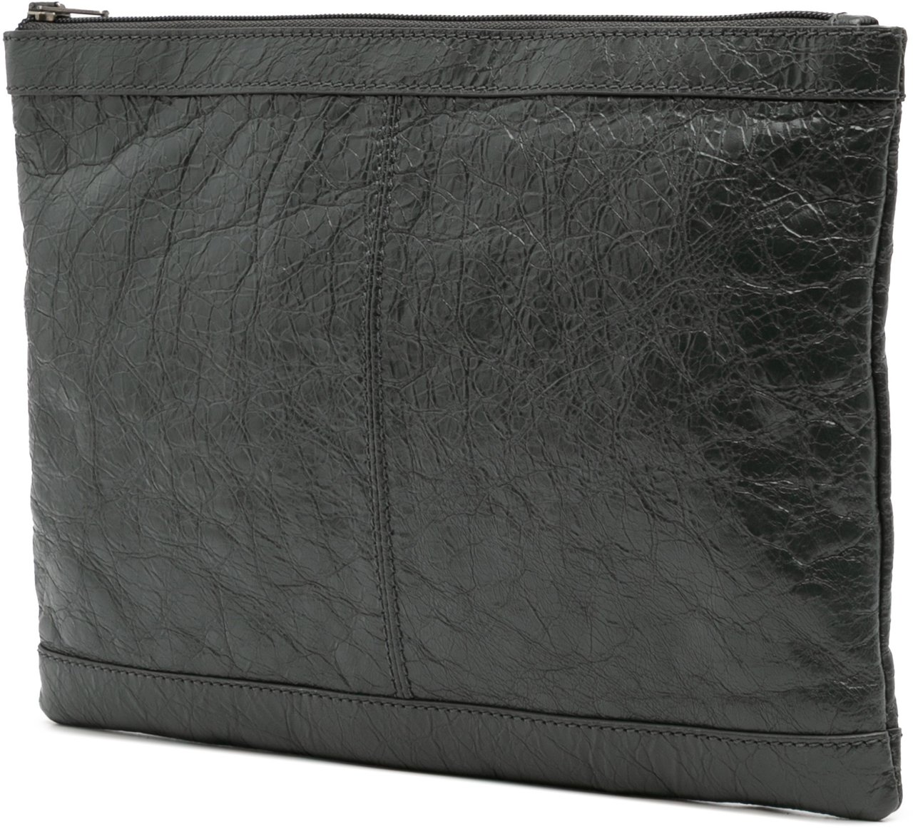 Balenciaga Lambskin Motocross Classic Clip Clutch Groen