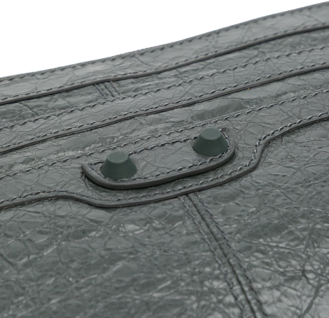Balenciaga Lambskin Motocross Classic Clip Clutch Groen