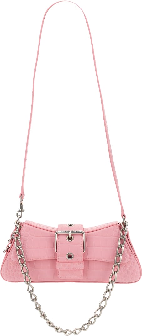 Balenciaga Sculptural Shoulder Bag in Soft Matte Calfskin Leather Roze