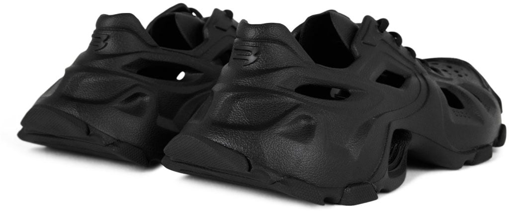 Balenciaga Hd Lace-up Cut-out Sneakers Zwart