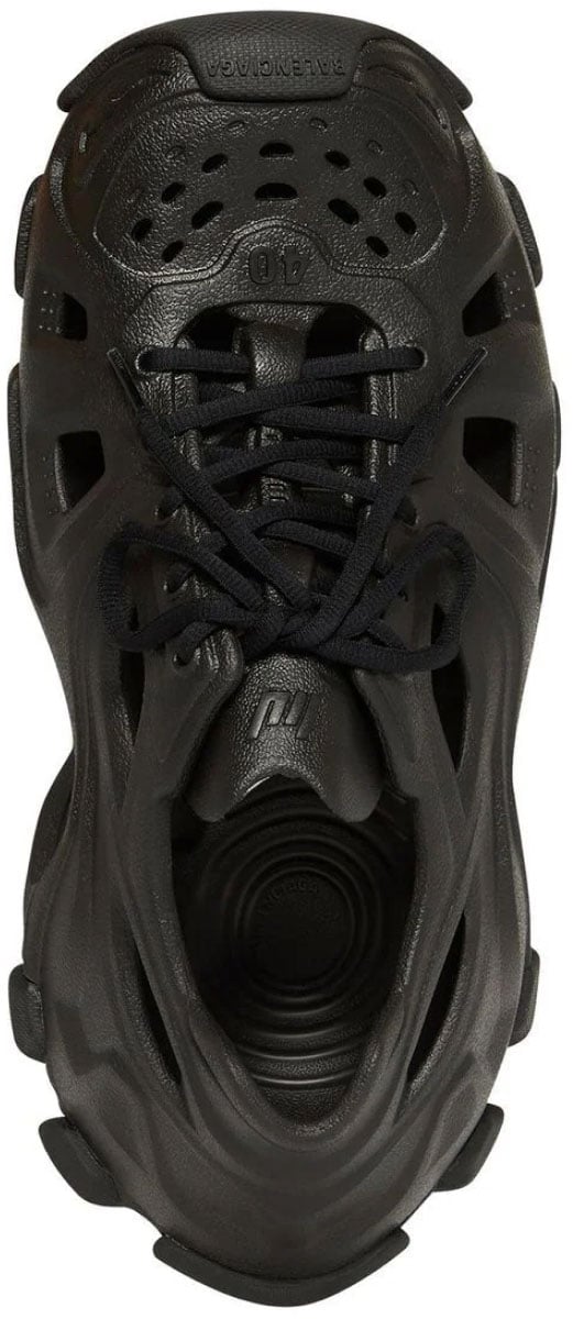 Balenciaga Hd Lace-up Cut-out Sneakers Zwart
