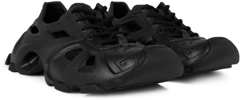 Balenciaga Hd Lace-up Cut-out Sneakers Zwart