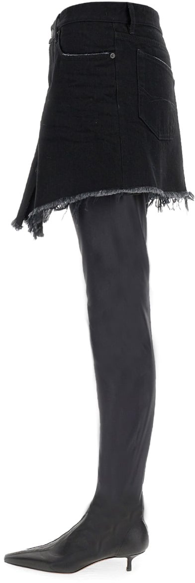 Balenciaga Cut-Up Mini Skirt in Japanese Denim Zwart