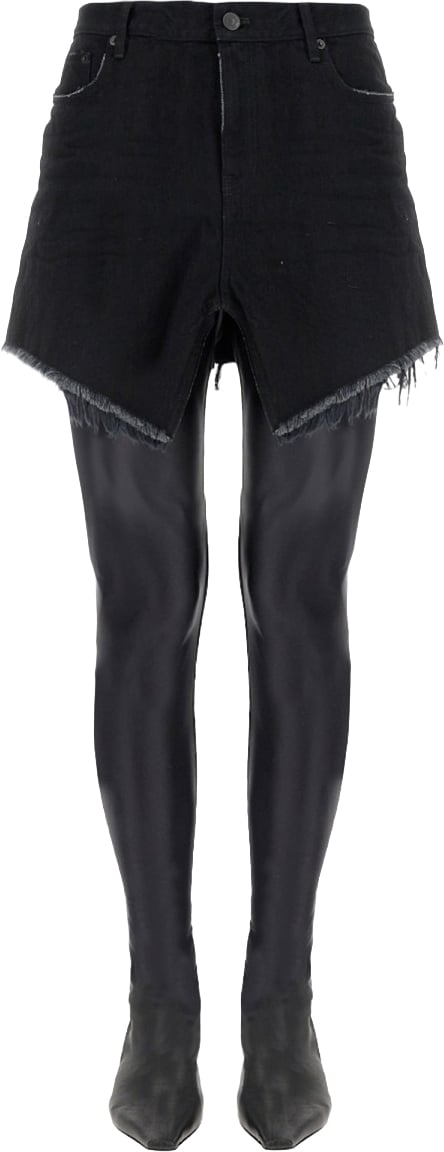Balenciaga Cut-Up Mini Skirt in Japanese Denim Zwart