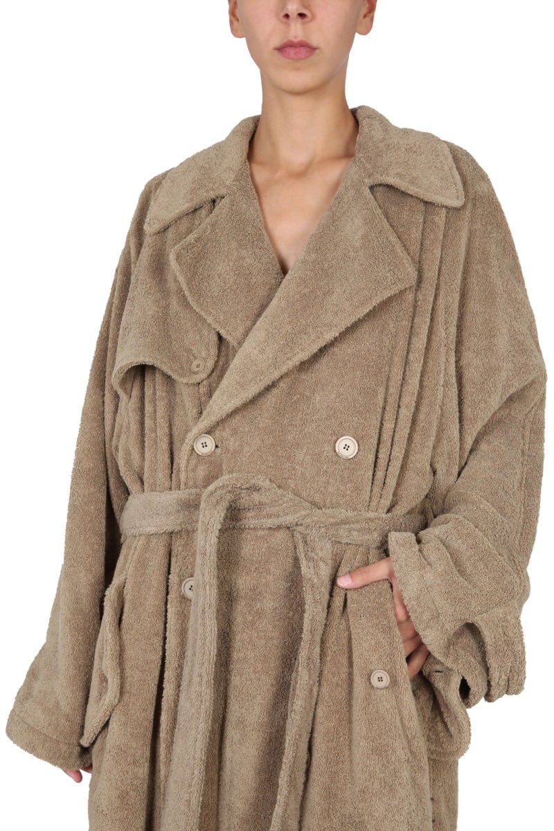 Balenciaga Towel Trench Coat with Adjustable Belt Closure Roze