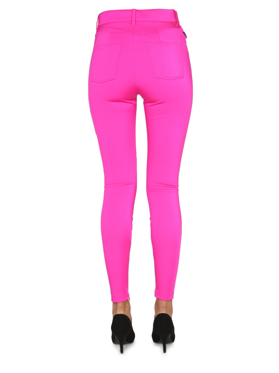 Balenciaga Sculpted Black Nylon Leggings with Belt Loop Detail Roze