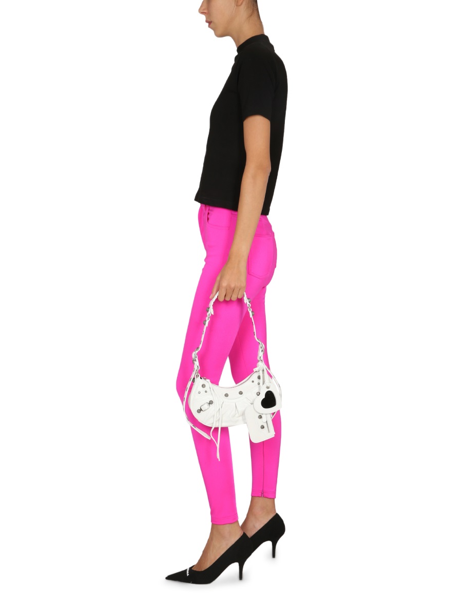 Balenciaga Sculpted Black Nylon Leggings with Belt Loop Detail Roze