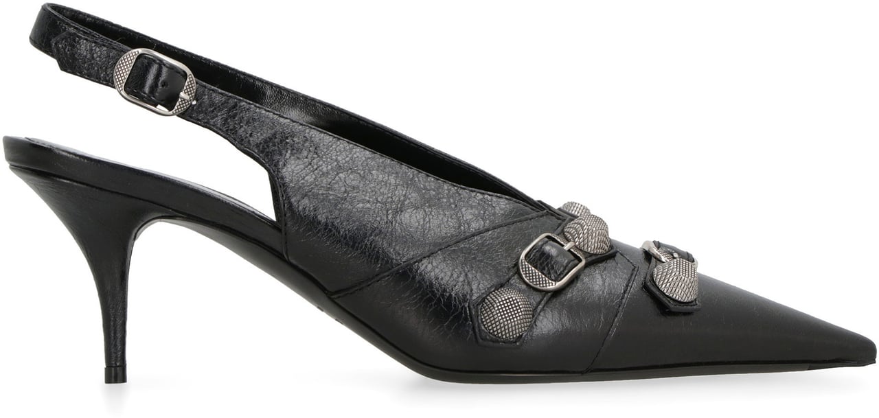 Balenciaga Cagole leather slingback pumps Zwart
