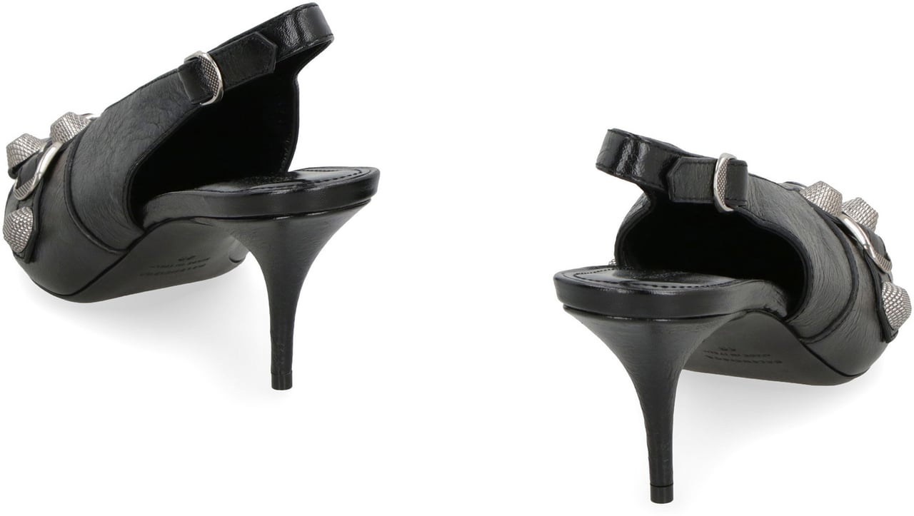Balenciaga Cagole leather slingback pumps Zwart