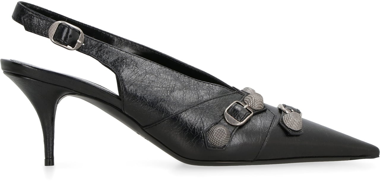 Balenciaga Cagole leather slingback pumps Zwart