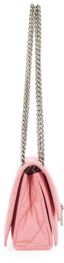 Balenciaga Quilted Crushed Calf Small Shoulder Bag Roze