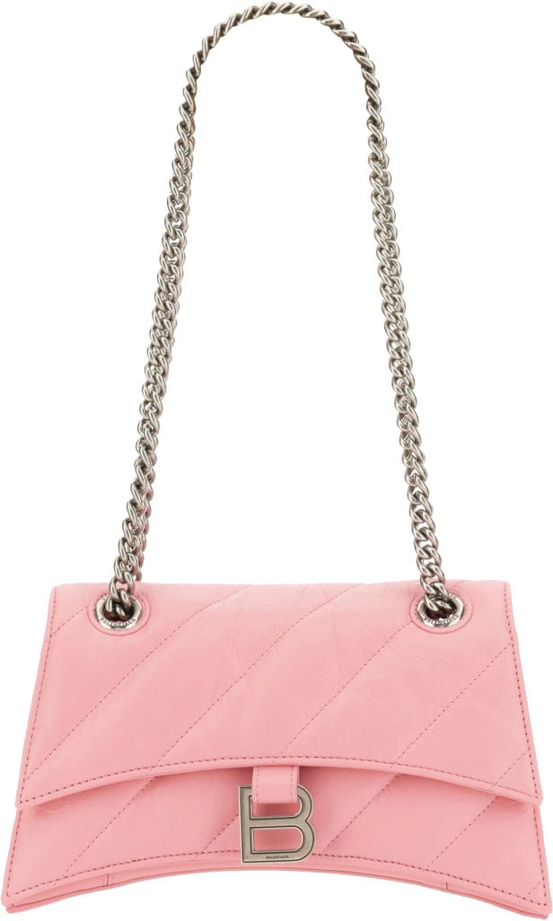 Balenciaga Quilted Crushed Calf Small Shoulder Bag Roze
