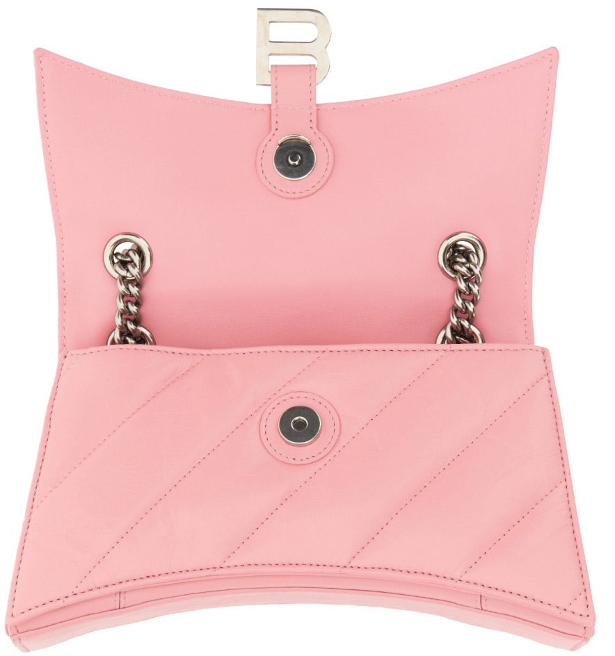 Balenciaga Quilted Crushed Calf Small Shoulder Bag Roze