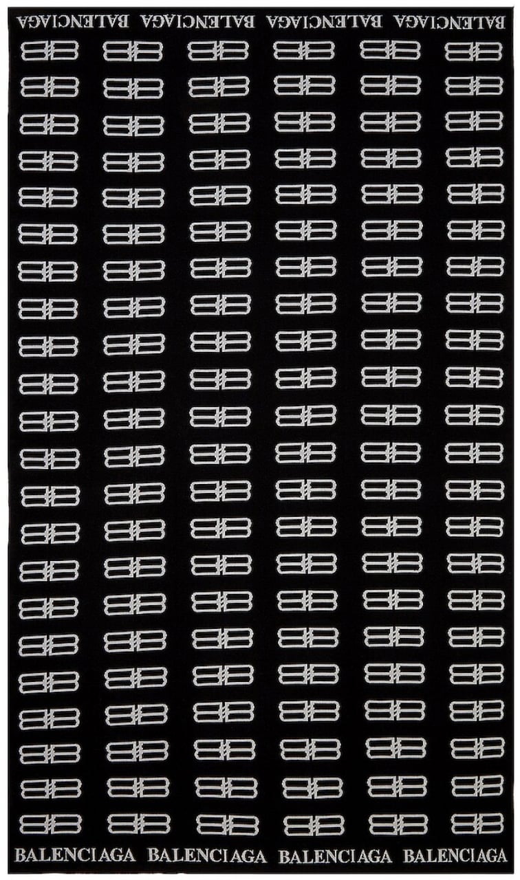 Balenciaga Bb Monogram Logo Blanket Scarf Zwart