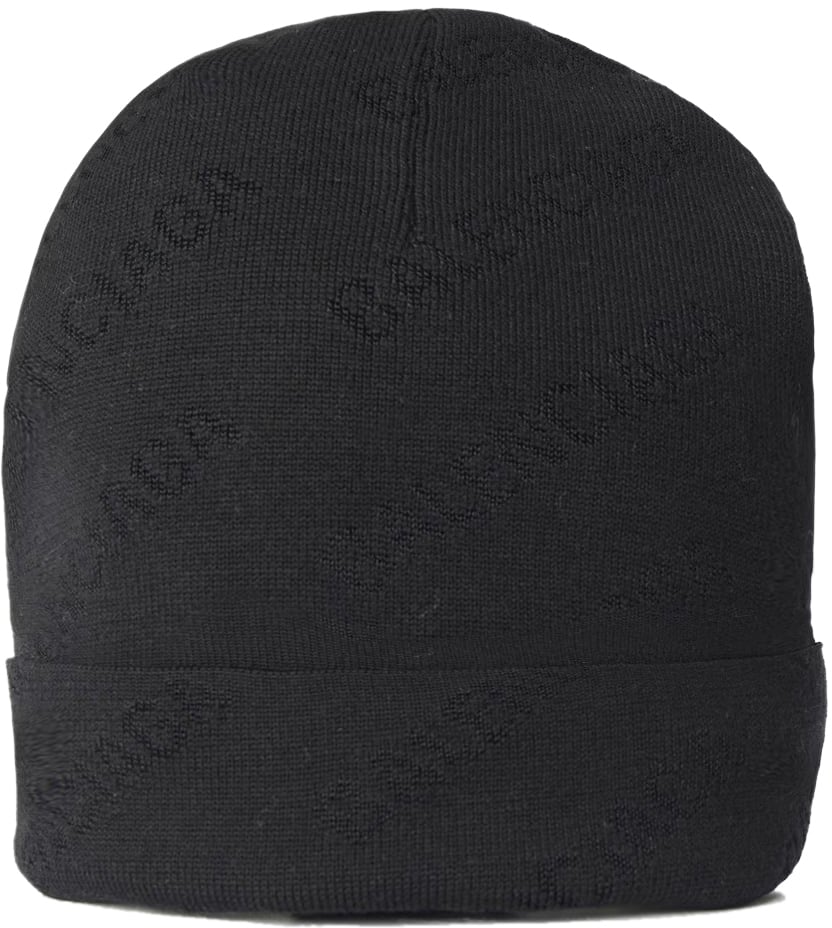 Balenciaga Allover Logo Beanie Zwart
