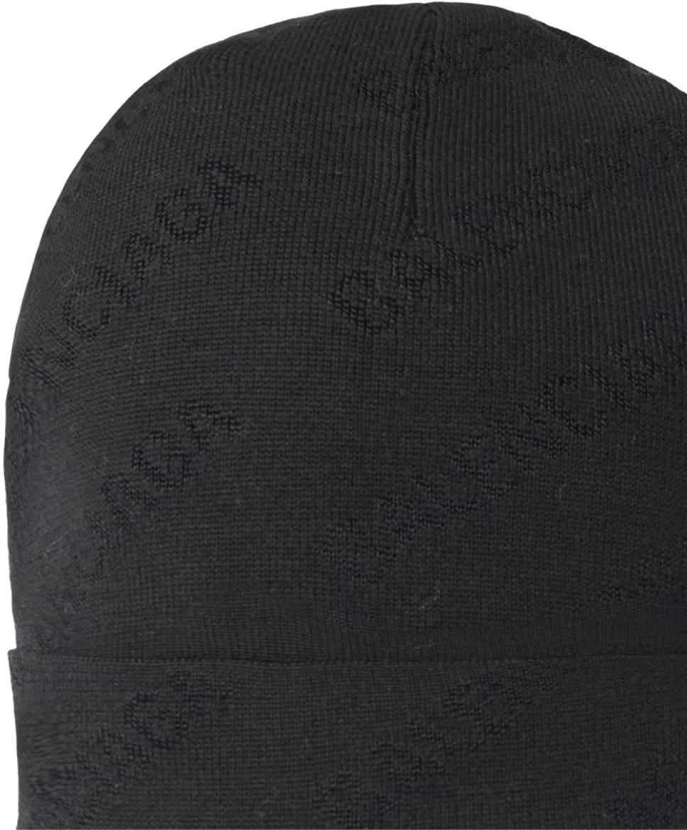 Balenciaga Allover Logo Beanie Zwart