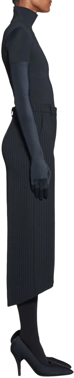 Balenciaga Hourglass Pinstripe Pencil  Skirt Zwart
