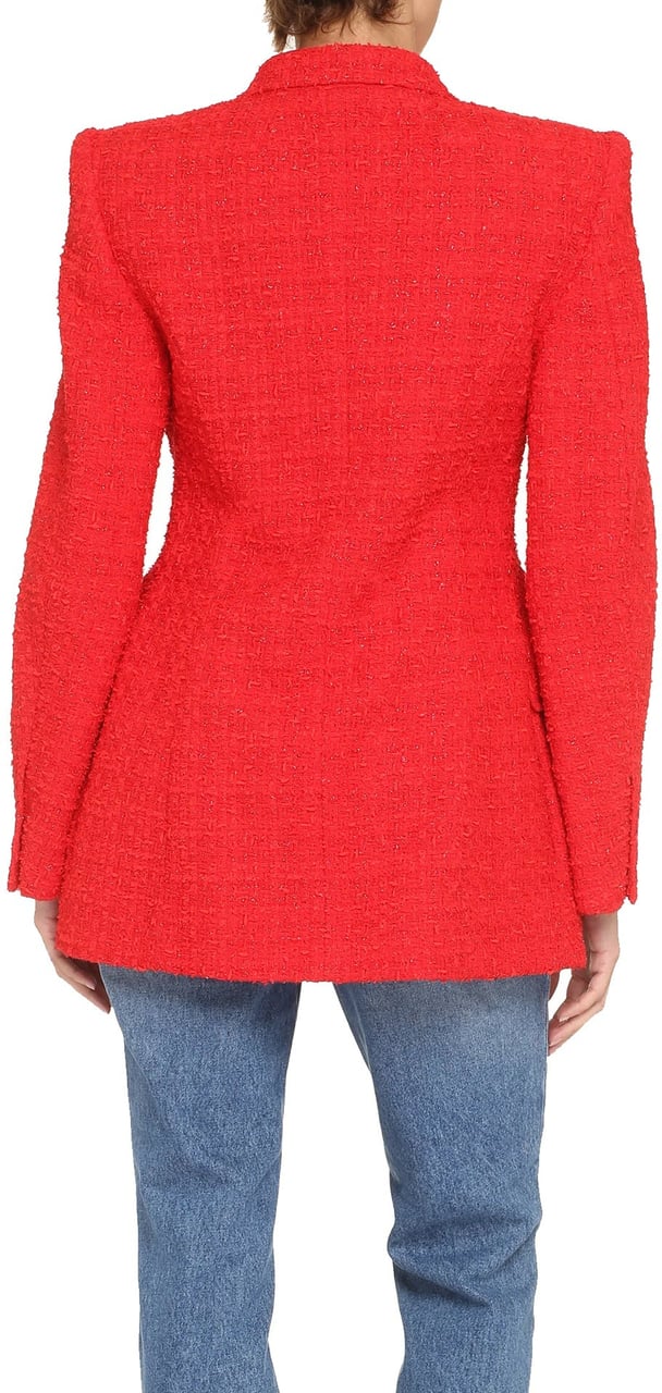 Balenciaga Tweed Blazer Jacket Rood