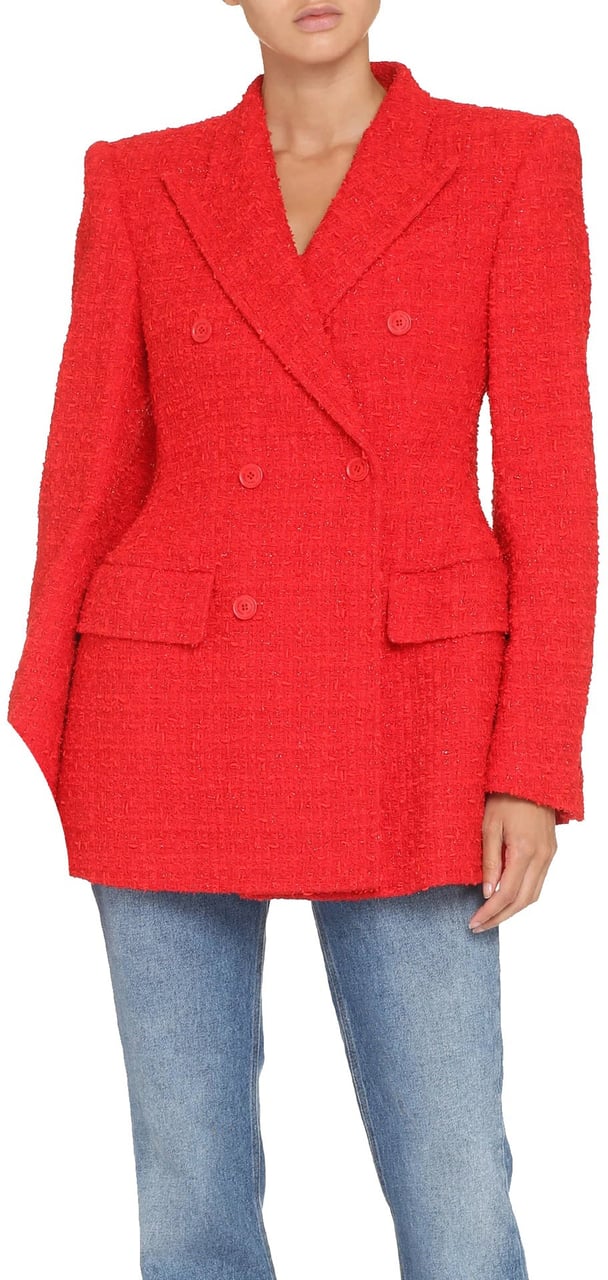 Balenciaga Tweed Blazer Jacket Rood