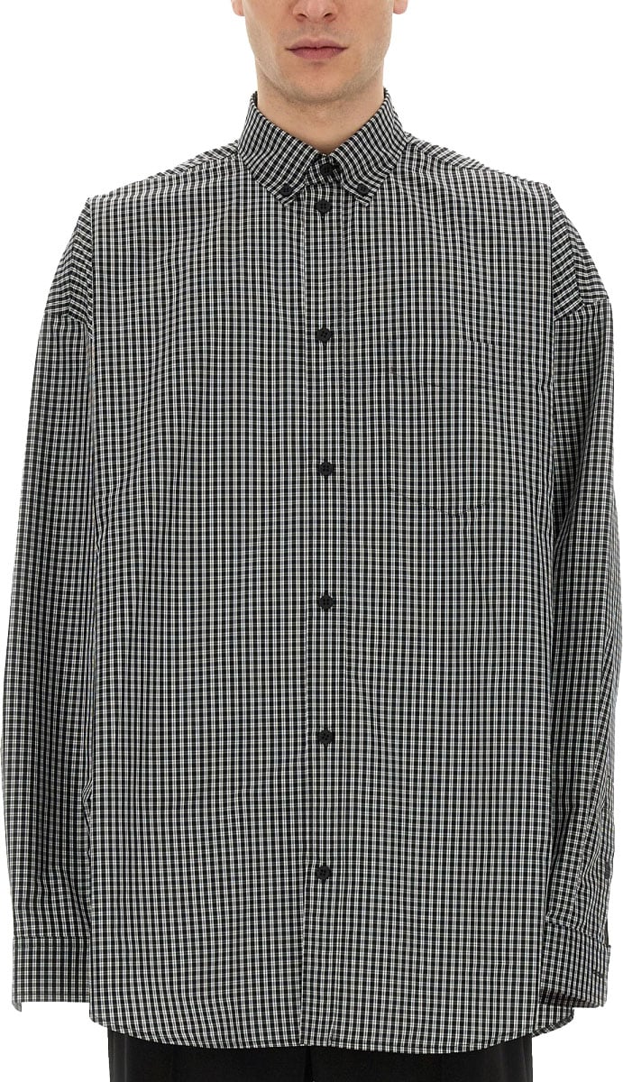 Balenciaga Relaxed Fit Casual Shirt with Classic Collar Grijs