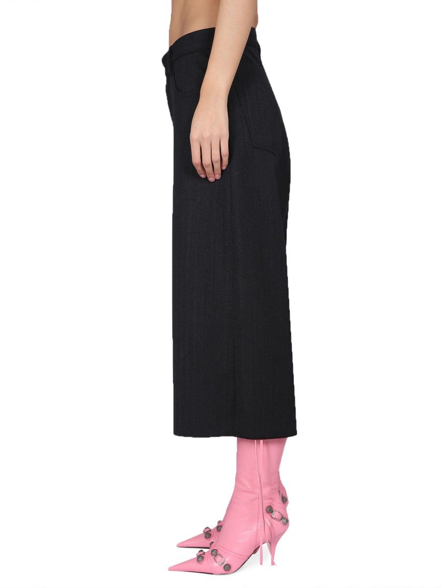 Balenciaga Wool Shorts with Concealed Flap Closure Zwart