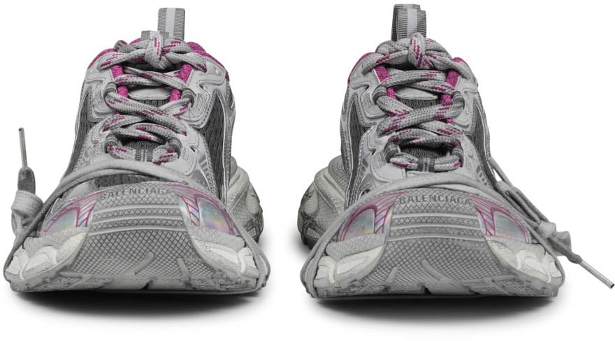 Balenciaga Layered Chunky Sneakers With Vibrant Accents Grijs
