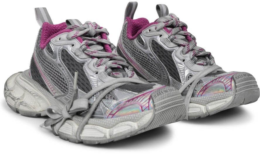 Balenciaga Layered Chunky Sneakers With Vibrant Accents Grijs