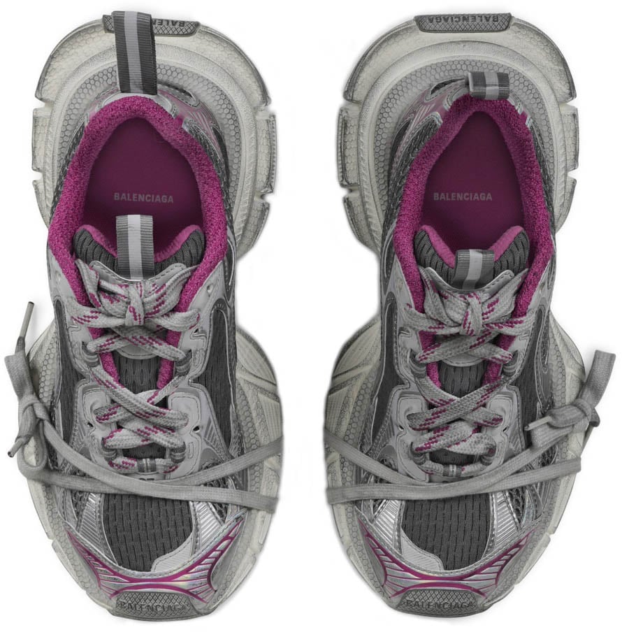 Balenciaga Layered Chunky Sneakers With Vibrant Accents Grijs