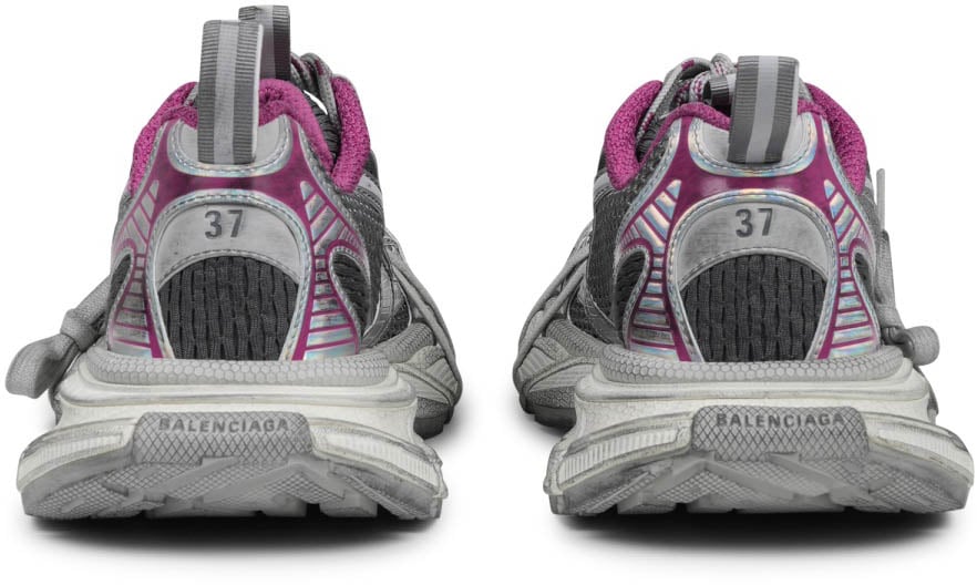 Balenciaga Layered Chunky Sneakers With Vibrant Accents Grijs